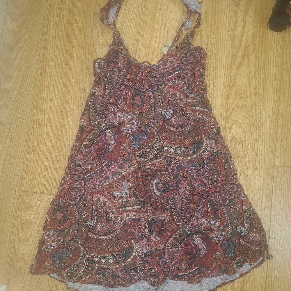 Earth Toned Paisley Print Dress